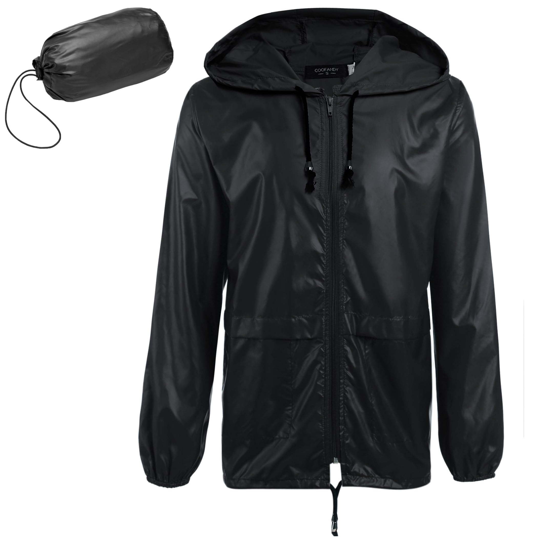 UIQUR Men Waterproof Raincoat Windbreaker Lightweight Packable Rain Jacket detail image