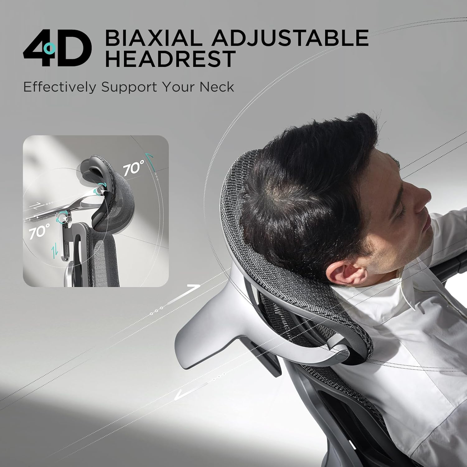 Hbaba E3 Pro Ergonomic Office Chair, Big and Tall Office Chair - with 3-Zone Dynamic Lumbar Support, 4D Adjustable Headrest, 4D Adjustable Armrests, Swivel