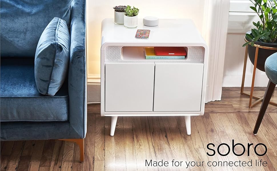 Sobro, side, table, usb, bluetooth, speakers, usb-c, charging, chiller