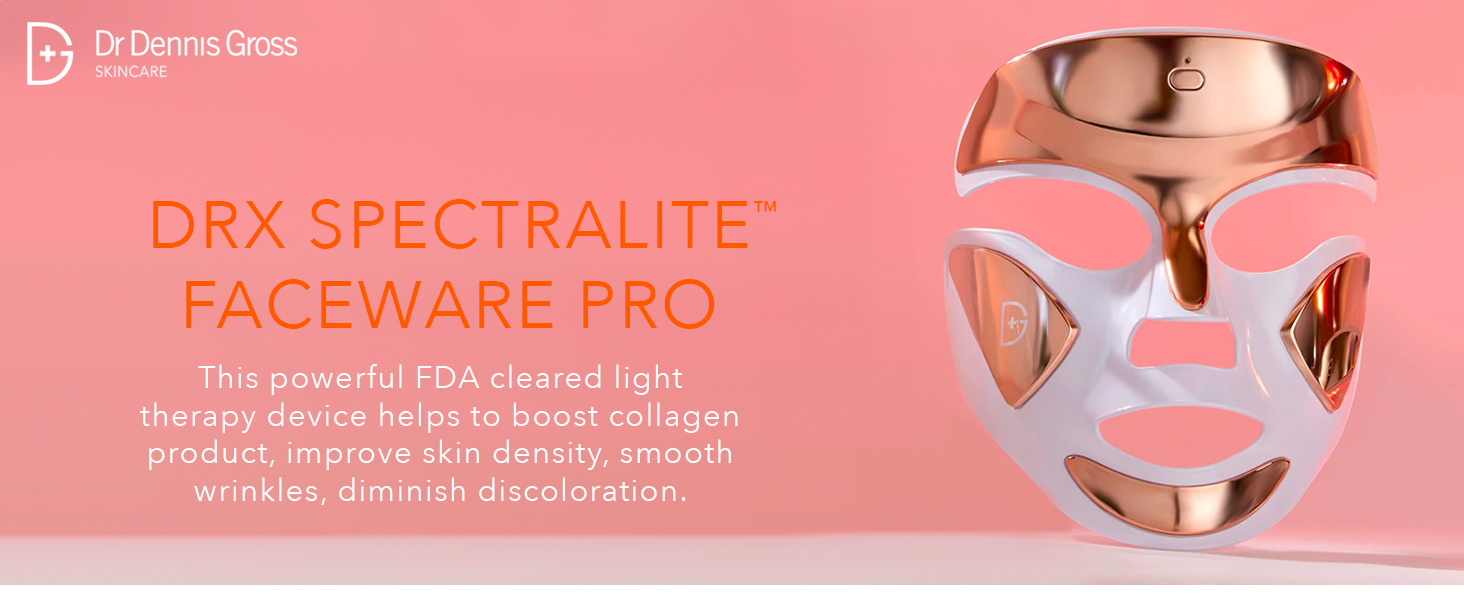 Dr Dennis Gross DRx SpectraLite FaceWare Pro helps to boost collagen product, improve skin density