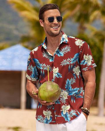 Men's Cotton Linen Short Sleeve Button Down Shirt description image 7