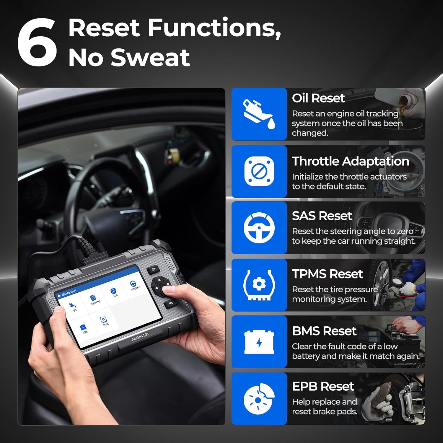 AD500 OBD2 Scanner Car Code Reader Scan Tool