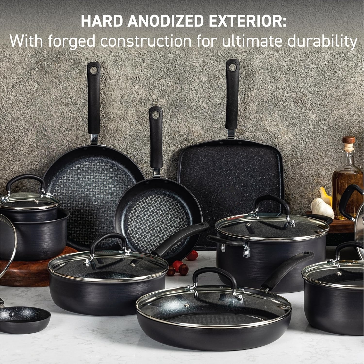 Ultimate Hard Anodized Nonstick Cookware Set 17 Piece