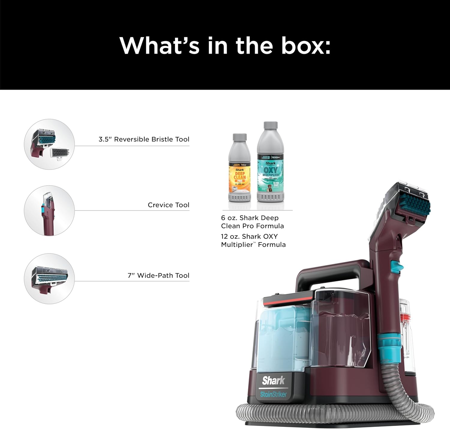 PX201 StainStriker Portable Carpet & Upholstery Cleaner, Spot, Stain, & Odor Eliminator, 3 Attachments, Perfect for Pets, Carpet, Area Rugs, Couches, Upholstery, Cars & More, White