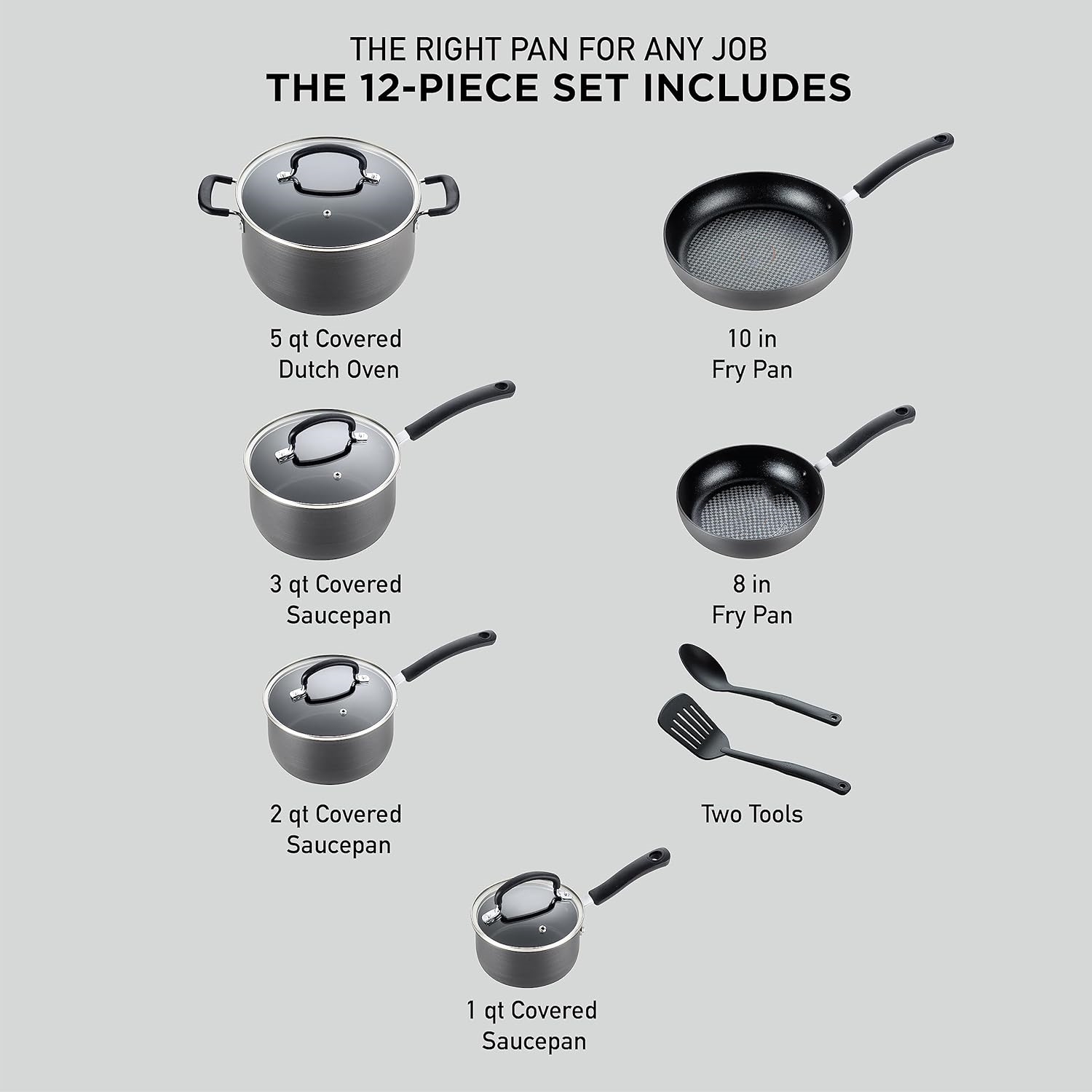 Ultimate Hard Anodized Nonstick Cookware Set 17 Piece