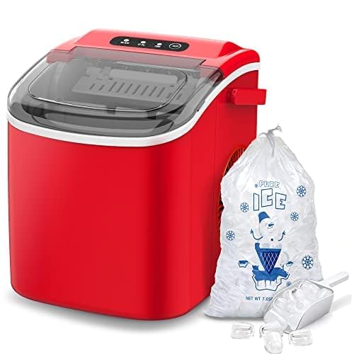 COWSAR Ice Maker Countertop, Portable Ice Machine with Self-Cleaning, 26.5 lbs/24Hrs, 8 Ice Cubes in 6 Mins, Ice Basket and Scoop, Ideal for Home, Kitchen, Bar, Camping