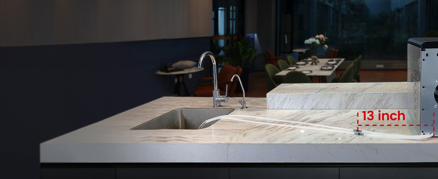 Drain hoses at the back allows easy drain by lowering them into a sink or bucket
