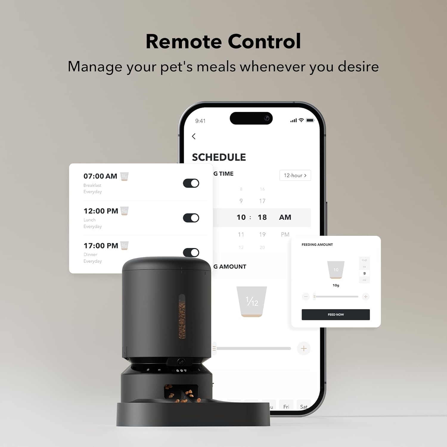 Automatic Cat Feeder with Camera for Two Cats
