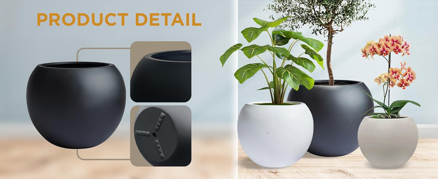 Fiberstone plant pot for indoor
