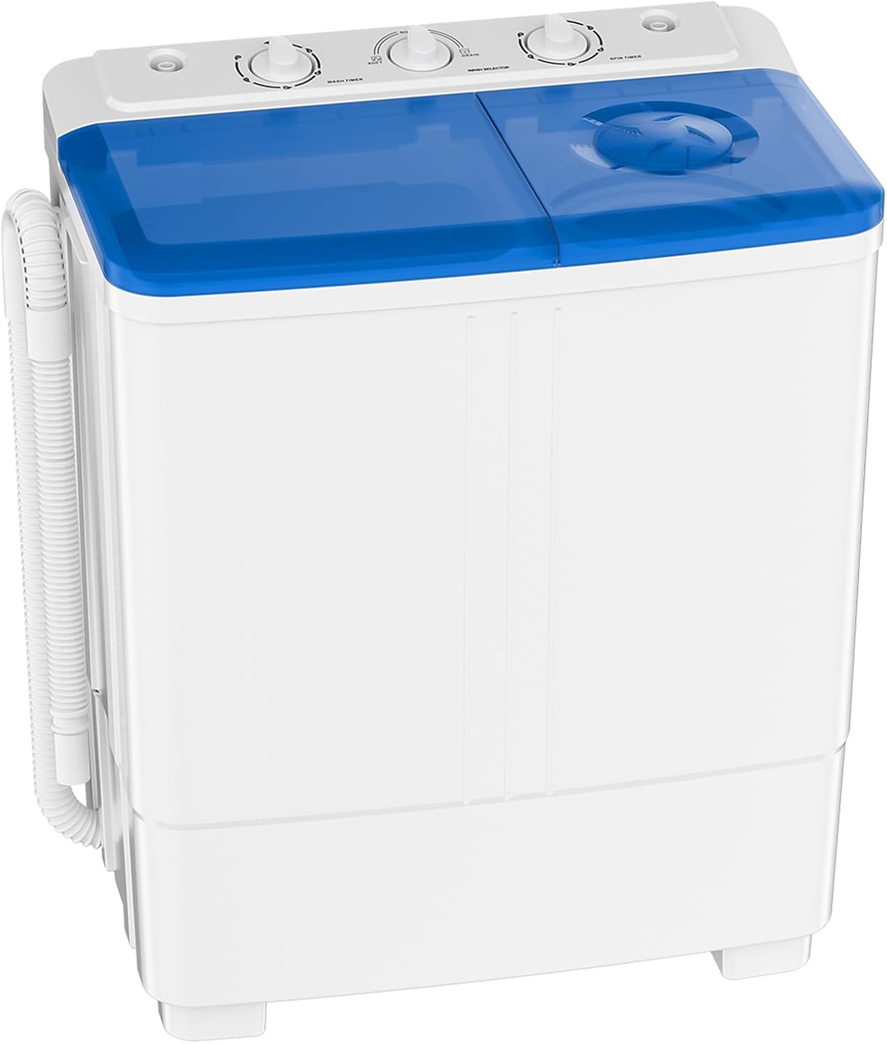Auertech Portable Washing Machine, 28lbs Twin Tub Washer Mini Compact Laundry Machine with Drain Pump, Semi-automatic 18lbs Washer 10lbs Spinner Combo for Dorms, Apartments, RVs