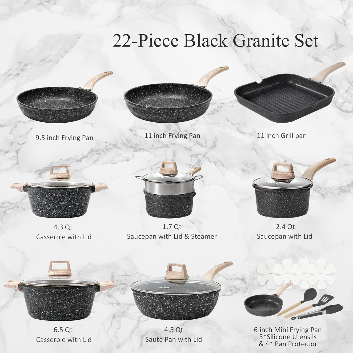 21Pcs Pots and Pans Set