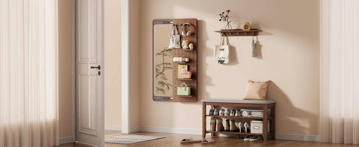 wall mirror with shelf