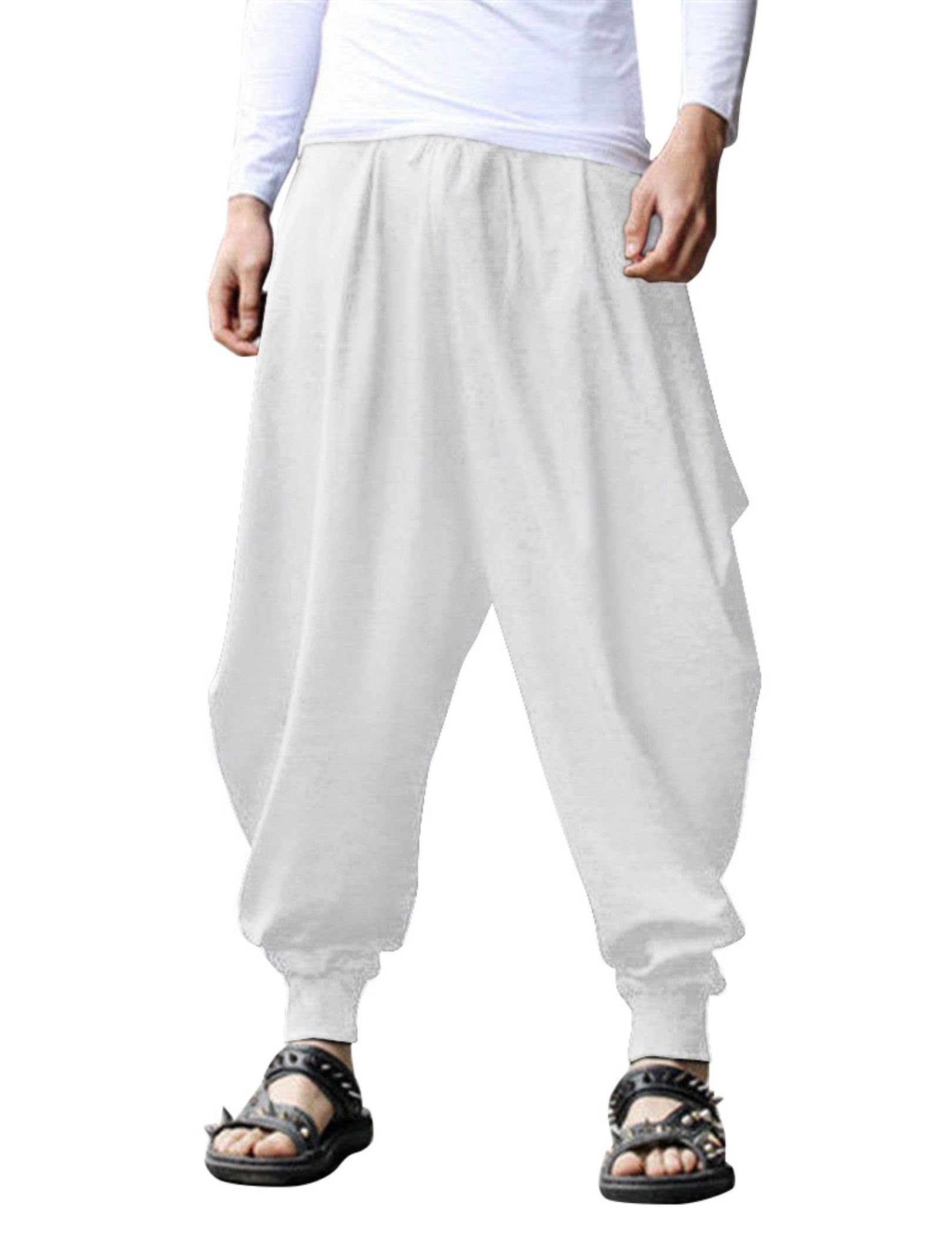 COOFANDY Men Cotton Linen Drawstring Pants Casual Lightweight Summer Beach Pants detail image