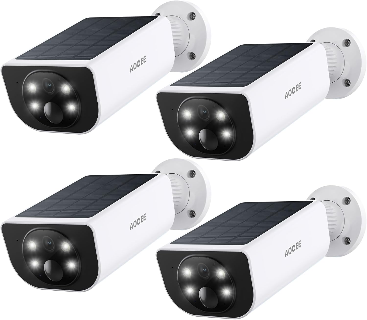 Security Cameras Wireless Outdoor-2.4Ghz WiFi Home Security Cameras with built-in Solar Panel, 2K Color Night Vision, Cloud Storage (optional), PIR Detection, Waterproof, Works with Alexa, S1 2P