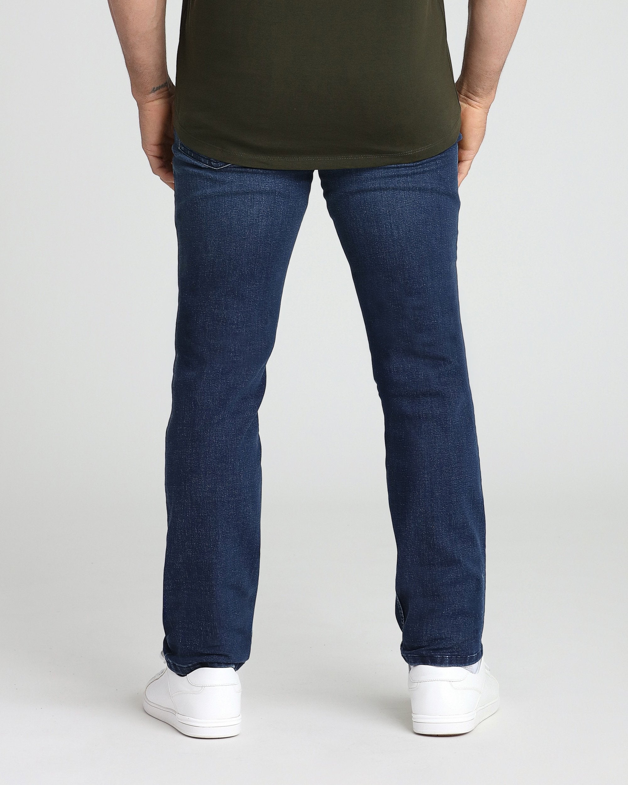 Men's athletic fit stretch jeans in admiral medium blue