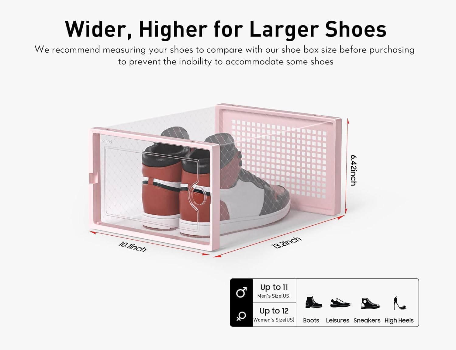 Large Shoe Storage Boxes Organizers Clear Plastic Stackable 12 Pack, Shoe Rack & Holder Substitute, Sneaker Containers, Toy Storage Organizer Bins for Entryway, Closet, Under Bed, Black