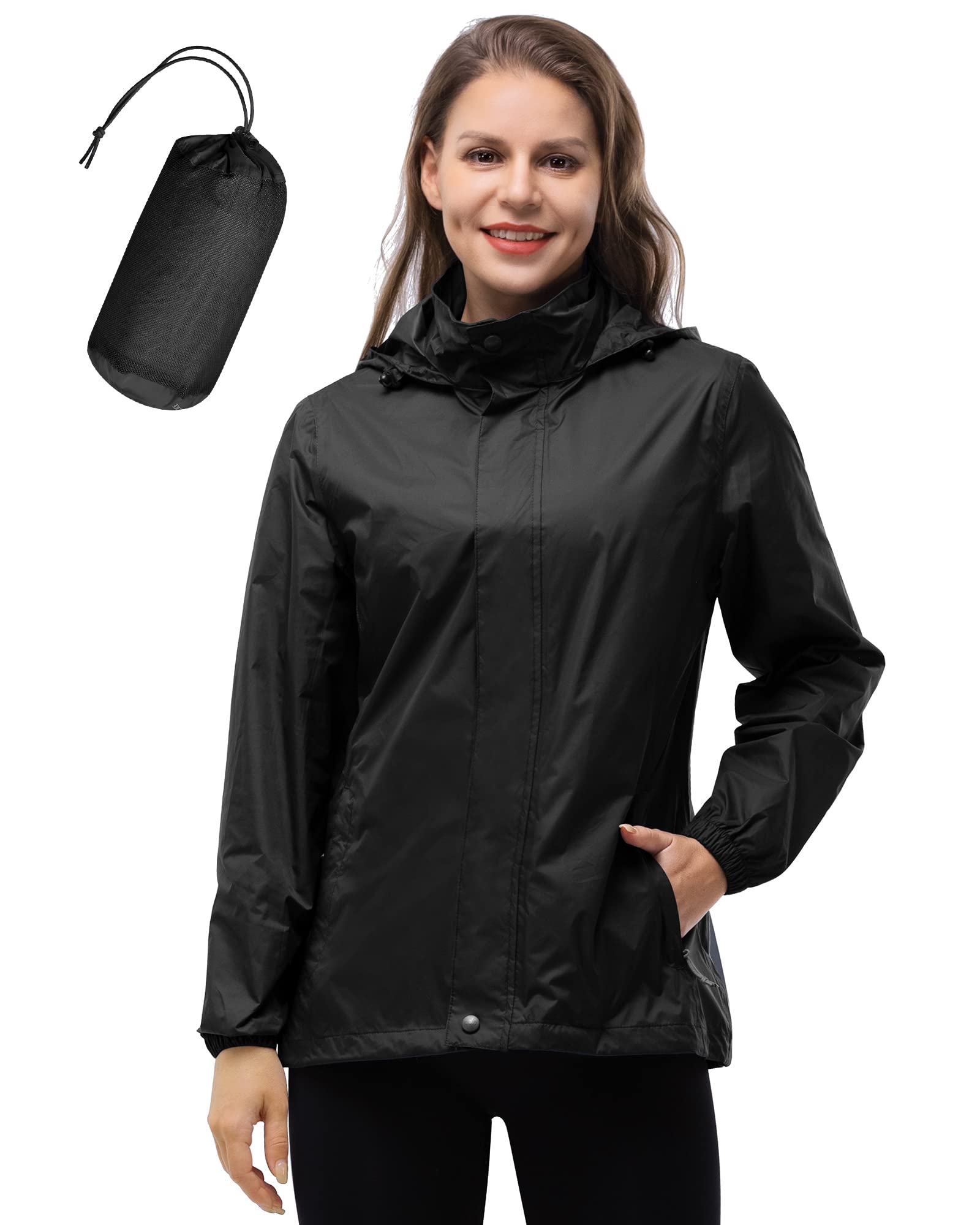 UIQUR Men Waterproof Raincoat Windbreaker Lightweight Packable Rain Jacket detail image