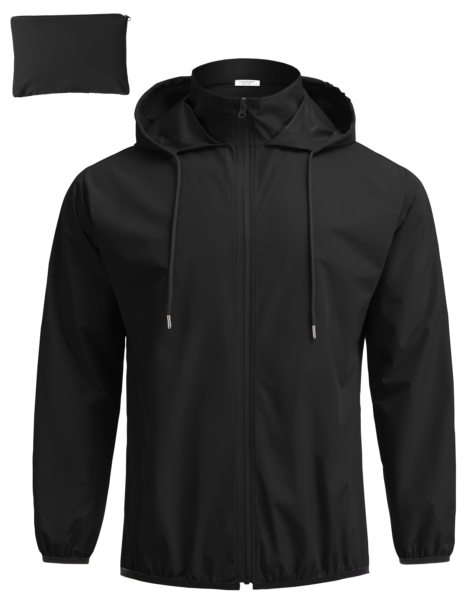 UIQUR Men Waterproof Raincoat Windbreaker Lightweight Packable Rain Jacket detail image