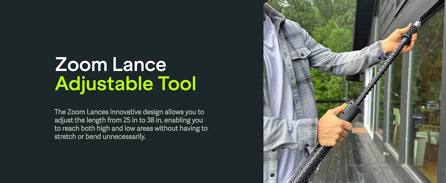 The Zoom Lances innovative design allows you to adjust the length from 25 in to 38 in.