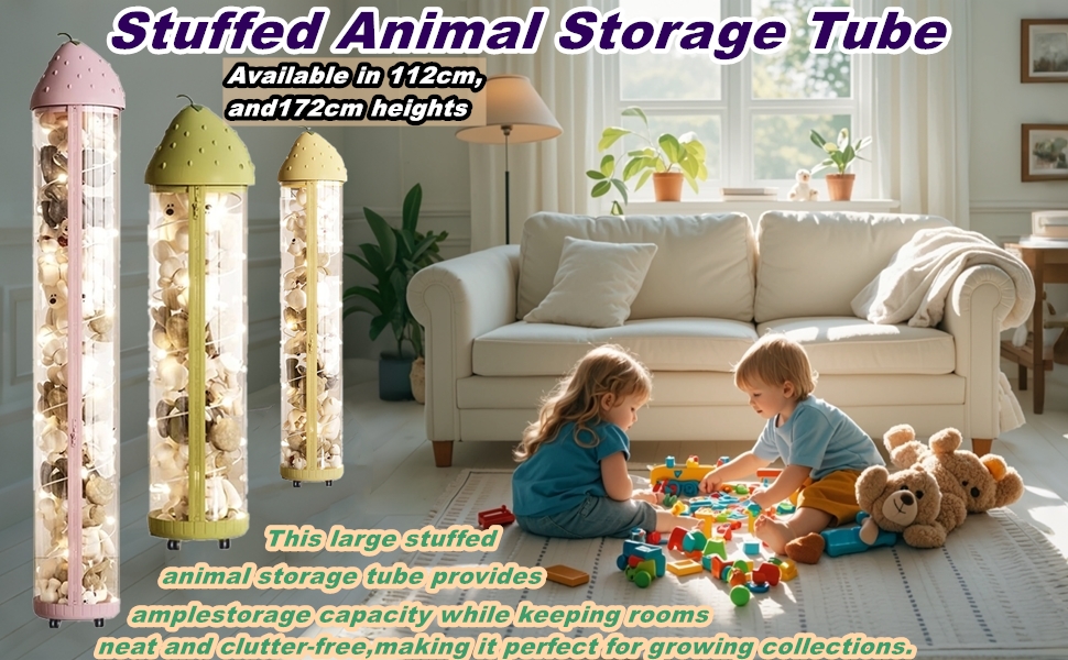 Stuffed Animal Storage Tube with Zipper and Lights