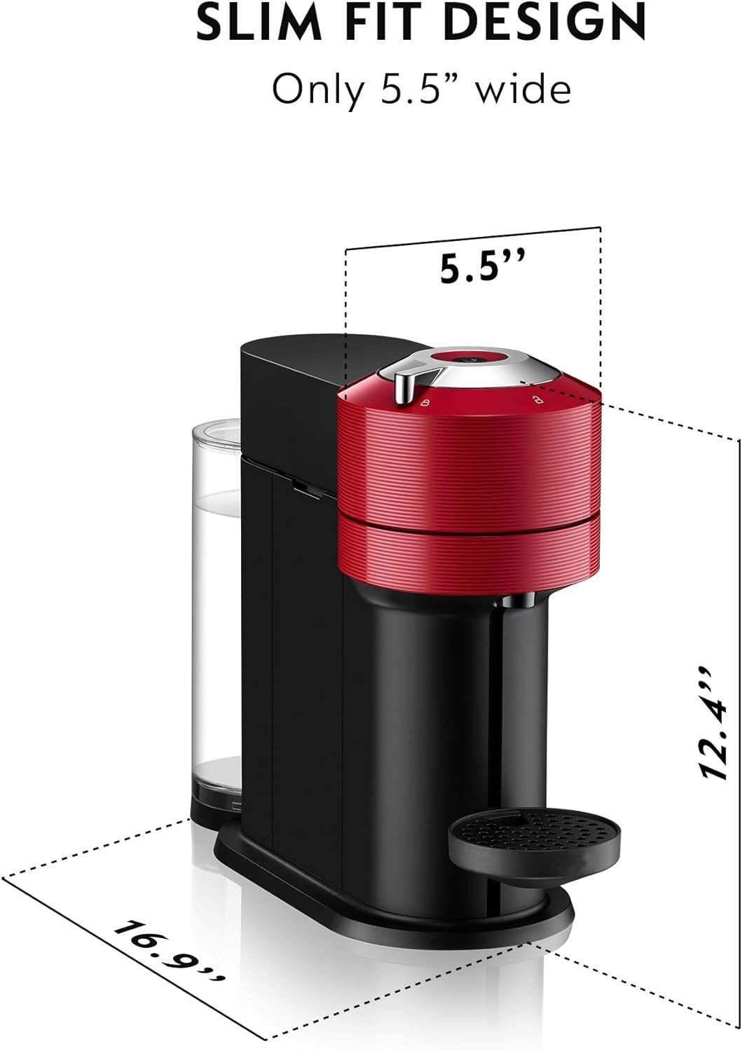 Vertuo Next Coffee and Espresso Maker by Breville, with Aeroccino Milk Frother, Light Grey(Buy 2 And Get Free Shipping)