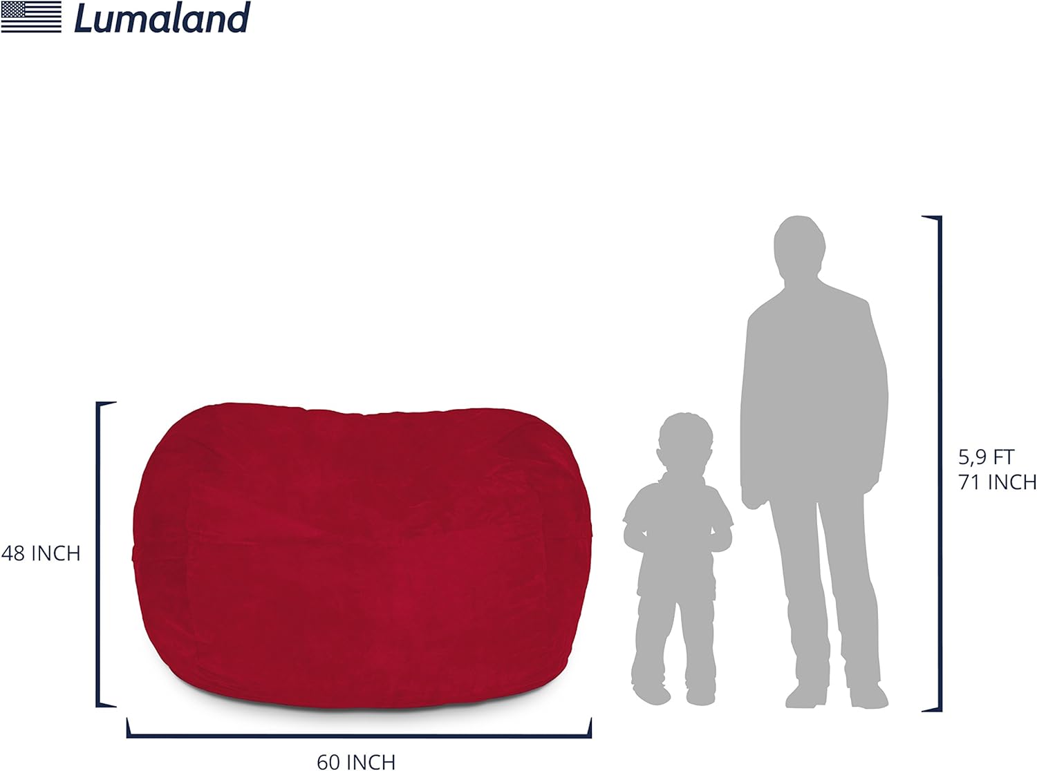 Luxurious Giant 7ft Bean Bag Chair with Microsuede Cover - Ultra Soft, Foam Filling, Washable XXL Bean Bag Sofa for Kids, Teenagers, Adults - Sack Chair for Dorm, Family Room - Brown