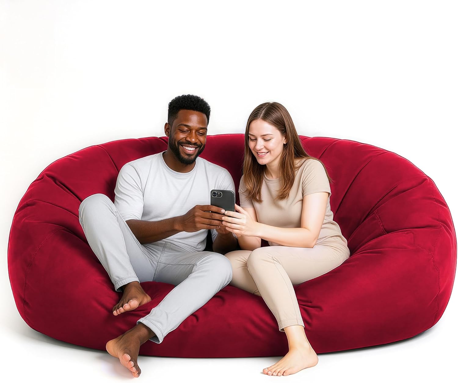 Luxurious Giant 7ft Bean Bag Chair with Microsuede Cover - Ultra Soft, Foam Filling, Washable XXL Bean Bag Sofa for Kids, Teenagers, Adults - Sack Chair for Dorm, Family Room - Brown