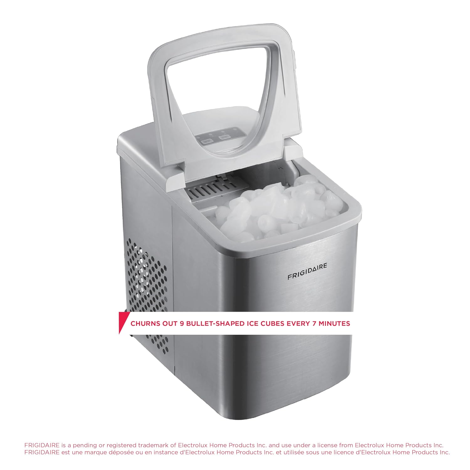 Frigidaire 26 Lbs per Day Portable Compact Maker, Ice Making Machine, Stainless, Medium