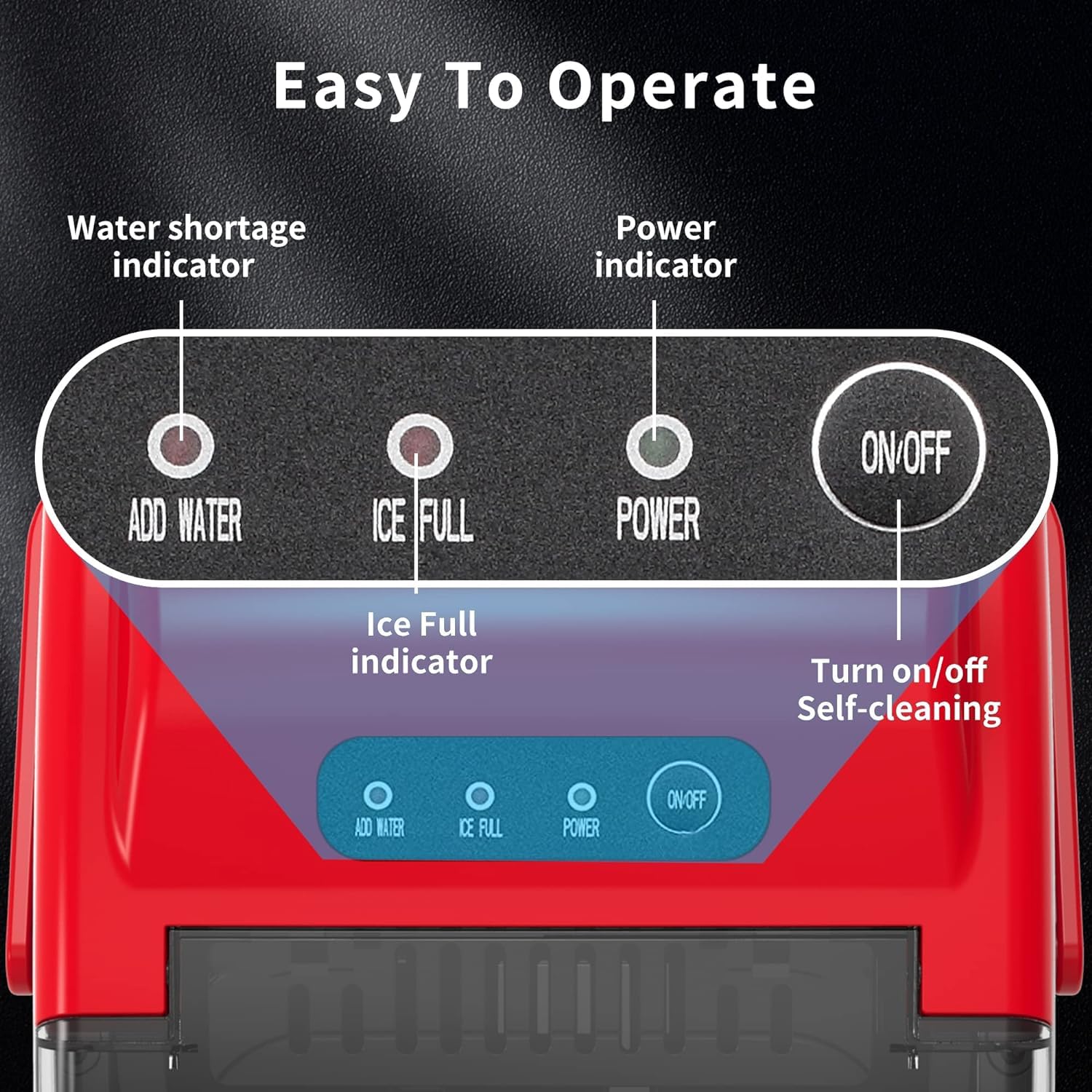 COWSAR Ice Maker Countertop, Portable Ice Machine with Self-Cleaning, 26.5 lbs/24Hrs, 8 Ice Cubes in 6 Mins, Ice Basket and Scoop, Ideal for Home, Kitchen, Bar, Camping
