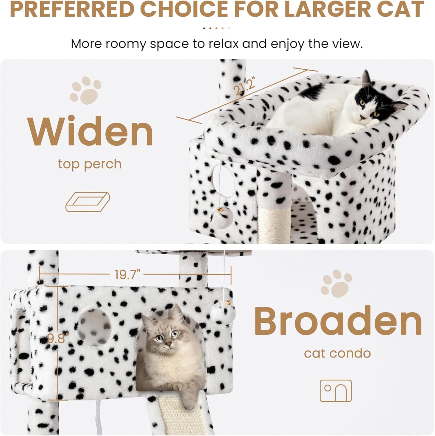 Larger Cat Tree Tower Condo for Indoor Kitties