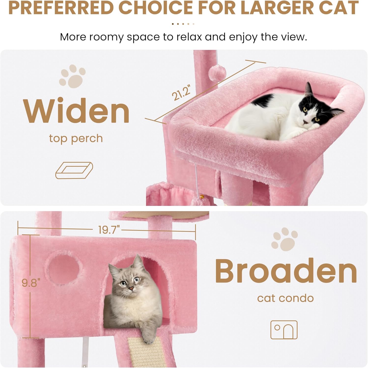 Larger Cat Tree Tower Condo for Indoor Kitties