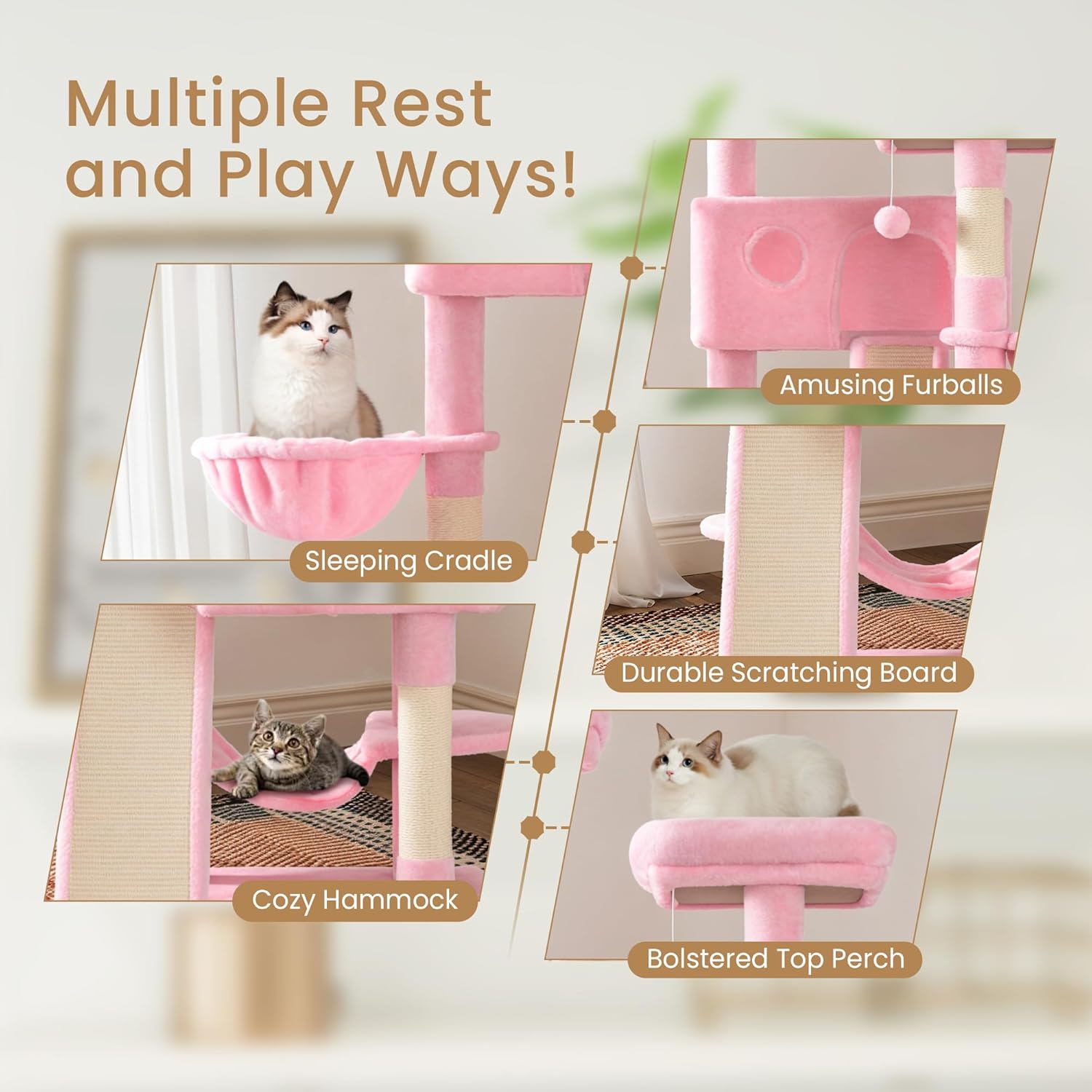 Larger Cat Tree Tower Condo for Indoor Kitties