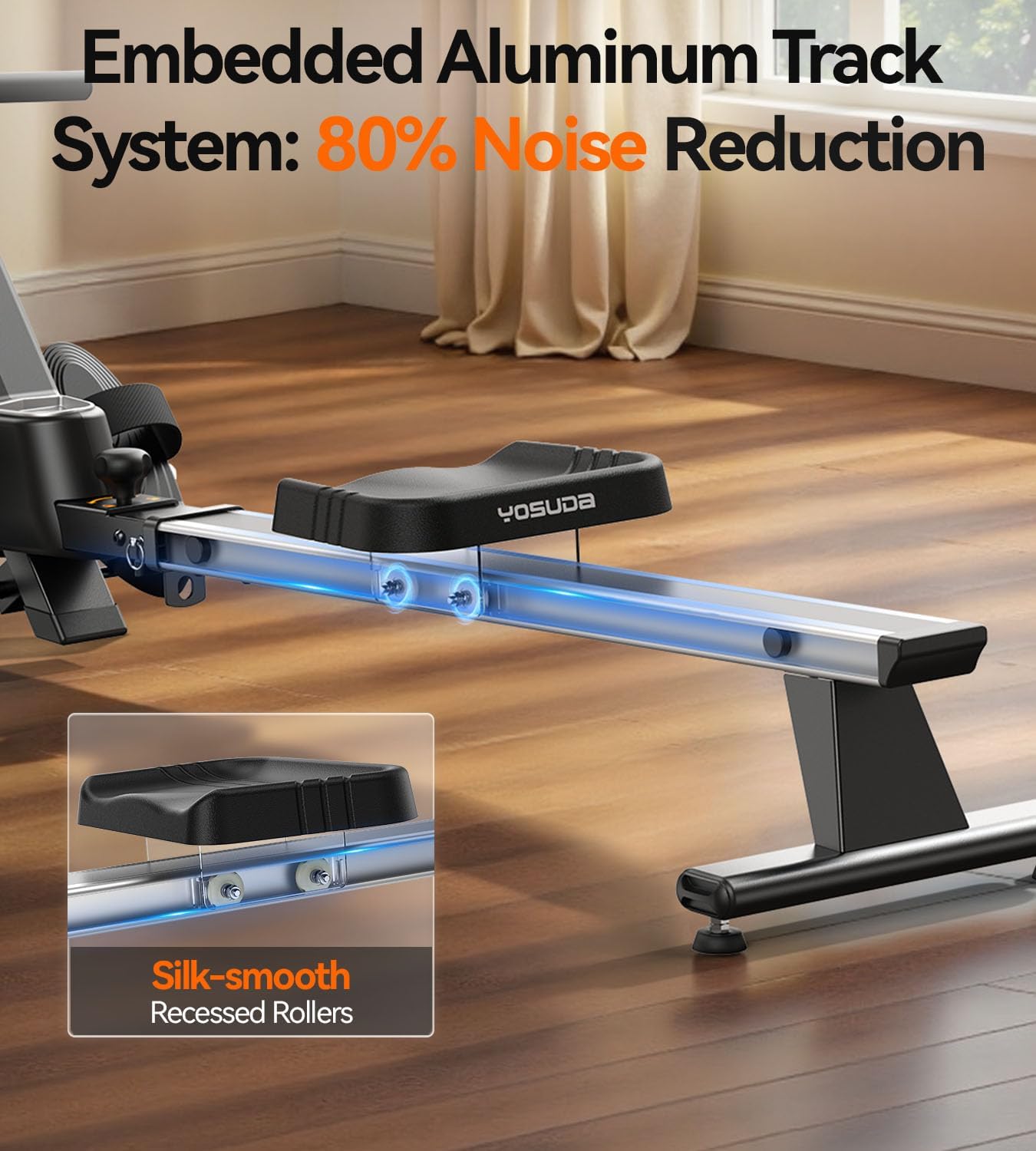 Magnetic/Water Rowing Machine for Home - Rower Machine Use with Bluetooth, App Supported, Rowing Machine for Taller Power Athletes, Comfortable Seat Cushion