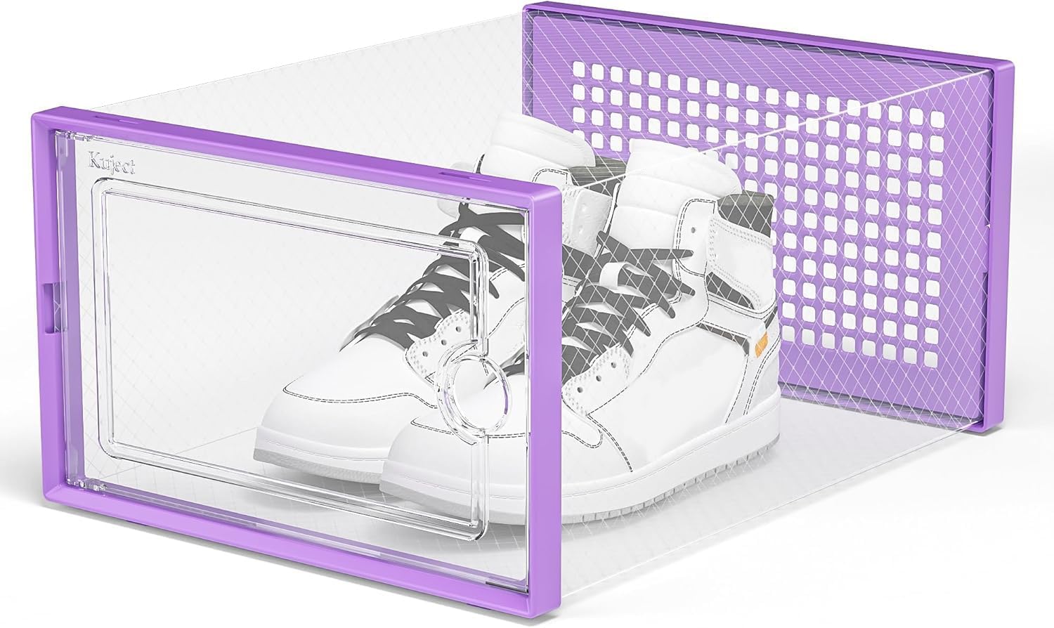 Large Shoe Storage Boxes Organizers Clear Plastic Stackable 12 Pack, Shoe Rack & Holder Substitute, Sneaker Containers, Toy Storage Organizer Bins for Entryway, Closet, Under Bed, Black