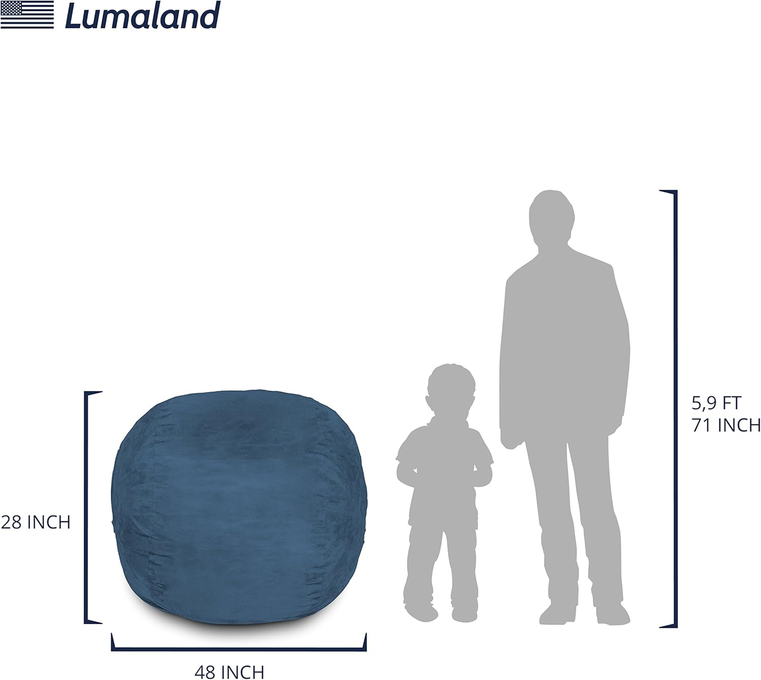 Luxurious Giant 7ft Bean Bag Chair with Microsuede Cover - Ultra Soft, Foam Filling, Washable XXL Bean Bag Sofa for Kids, Teenagers, Adults - Sack Chair for Dorm, Family Room - Brown