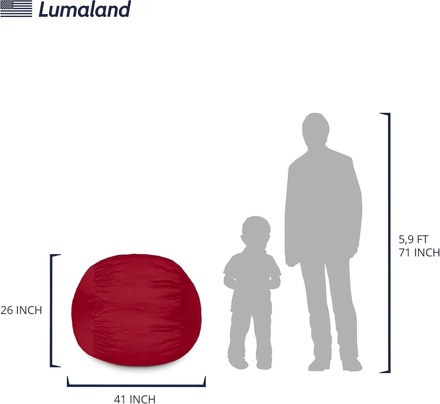 Luxurious Giant 7ft Bean Bag Chair with Microsuede Cover - Ultra Soft, Foam Filling, Washable XXL Bean Bag Sofa for Kids, Teenagers, Adults - Sack Chair for Dorm, Family Room - Brown