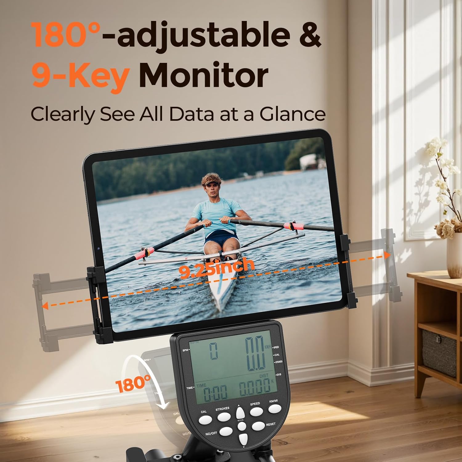 Magnetic/Water Rowing Machine for Home - Rower Machine Use with Bluetooth, App Supported, Rowing Machine for Taller Power Athletes, Comfortable Seat Cushion