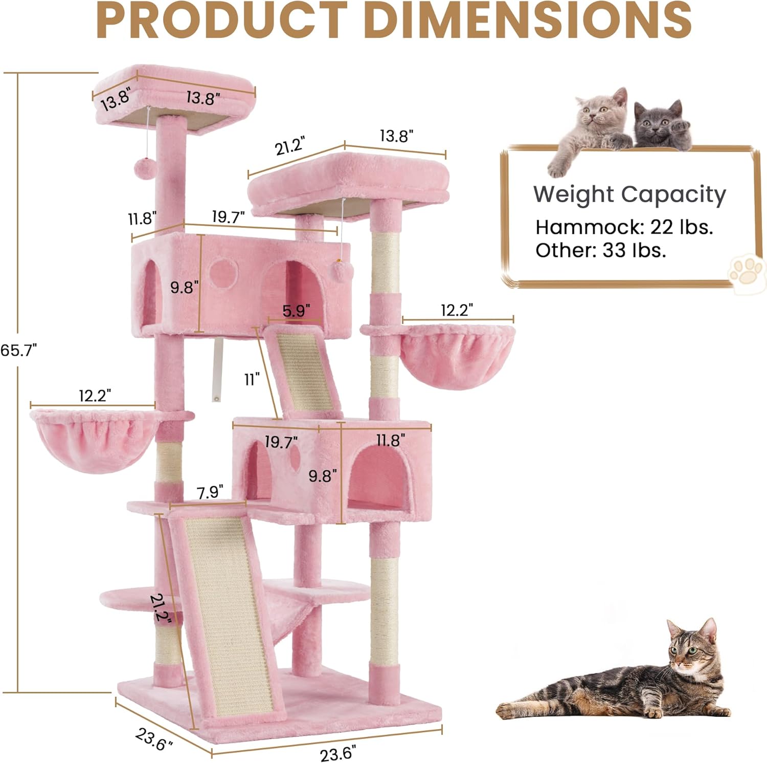 Larger Cat Tree Tower Condo for Indoor Kitties
