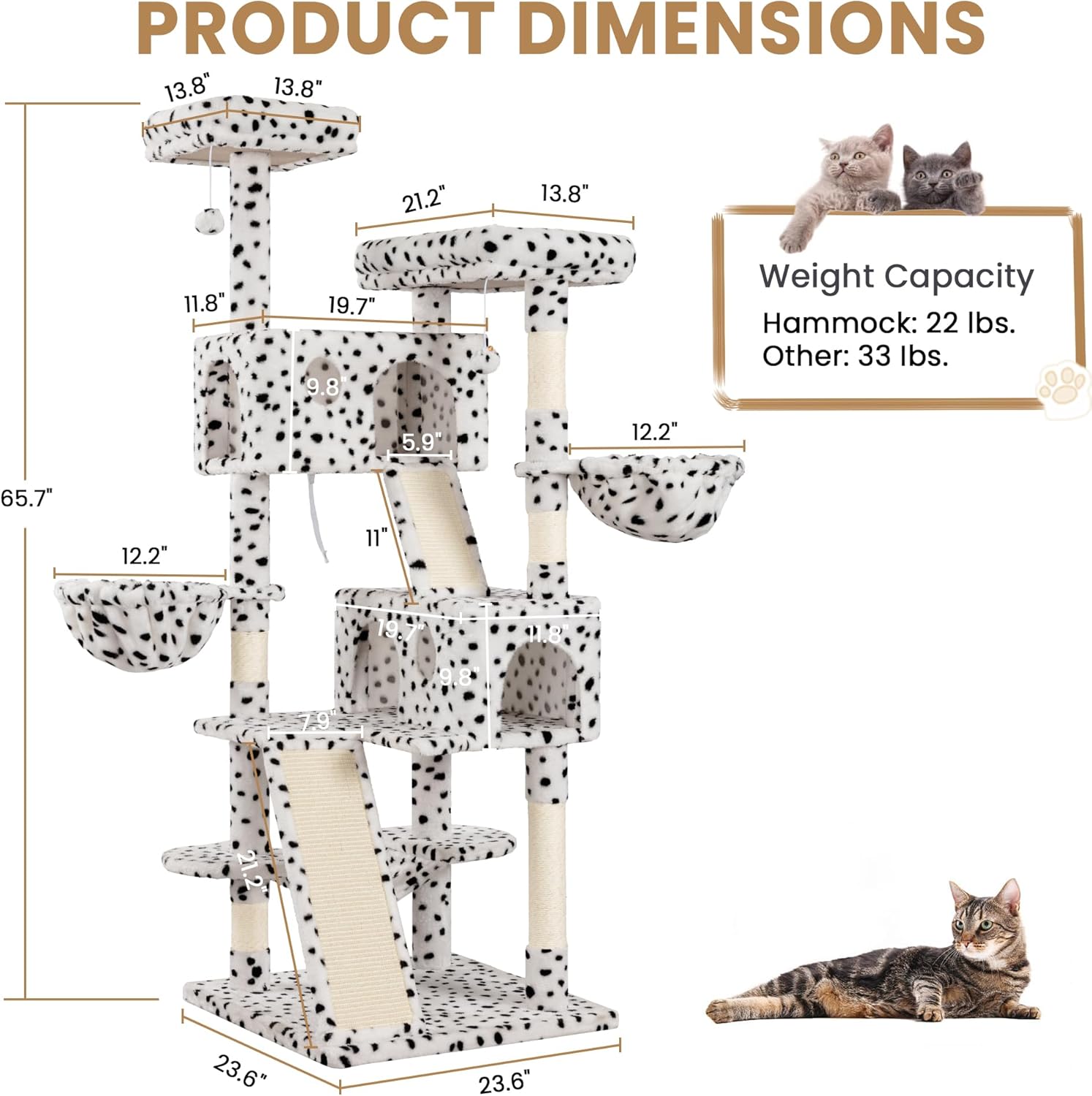 Larger Cat Tree Tower Condo for Indoor Kitties