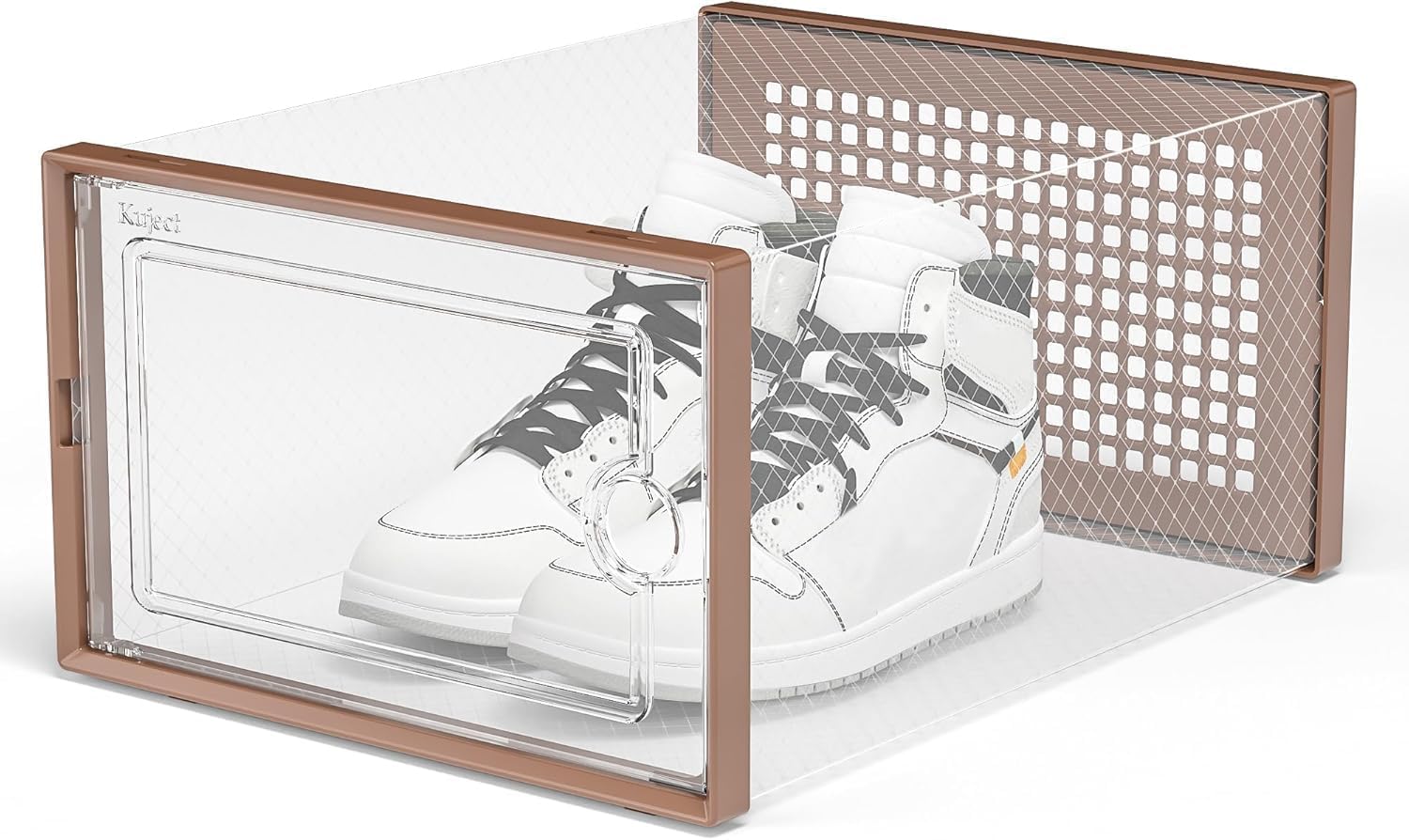 Large Shoe Storage Boxes Organizers Clear Plastic Stackable 12 Pack, Shoe Rack & Holder Substitute, Sneaker Containers, Toy Storage Organizer Bins for Entryway, Closet, Under Bed, Black