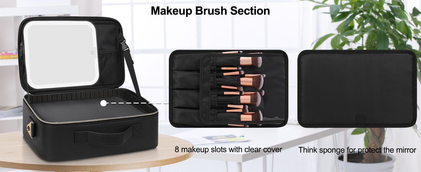 makeup brush compartment