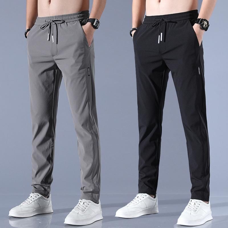 Men's stretch Lycra track pants - gray and black 2-pack combo