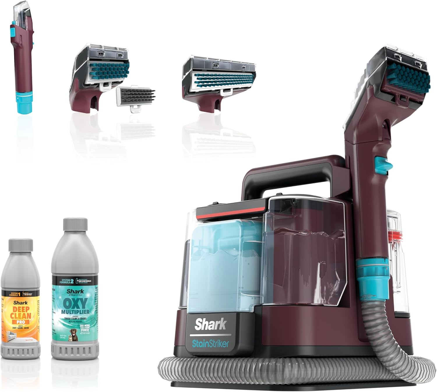 PX201 StainStriker Portable Carpet & Upholstery Cleaner, Spot, Stain, & Odor Eliminator, 3 Attachments, Perfect for Pets, Carpet, Area Rugs, Couches, Upholstery, Cars & More, White