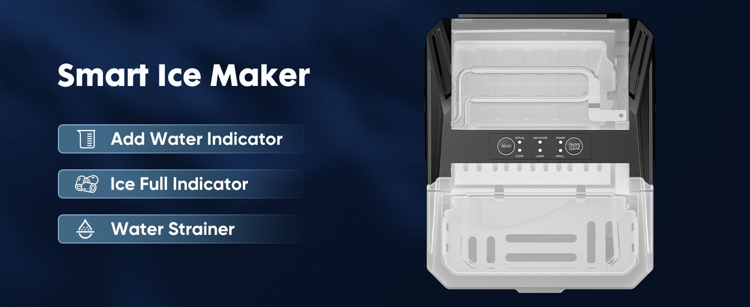 Countertop Ice Maker, Portable Ice Machine Self-Cleaning, 9 Cubes in 6 Mins