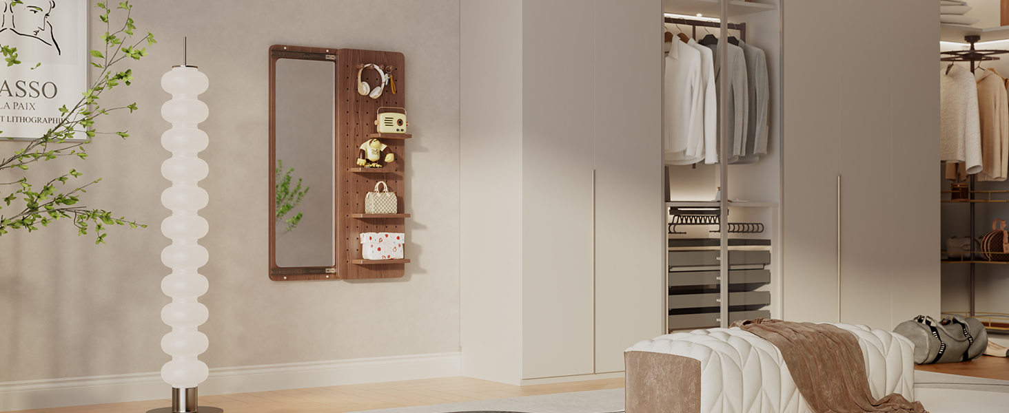 wall mirror with shelf