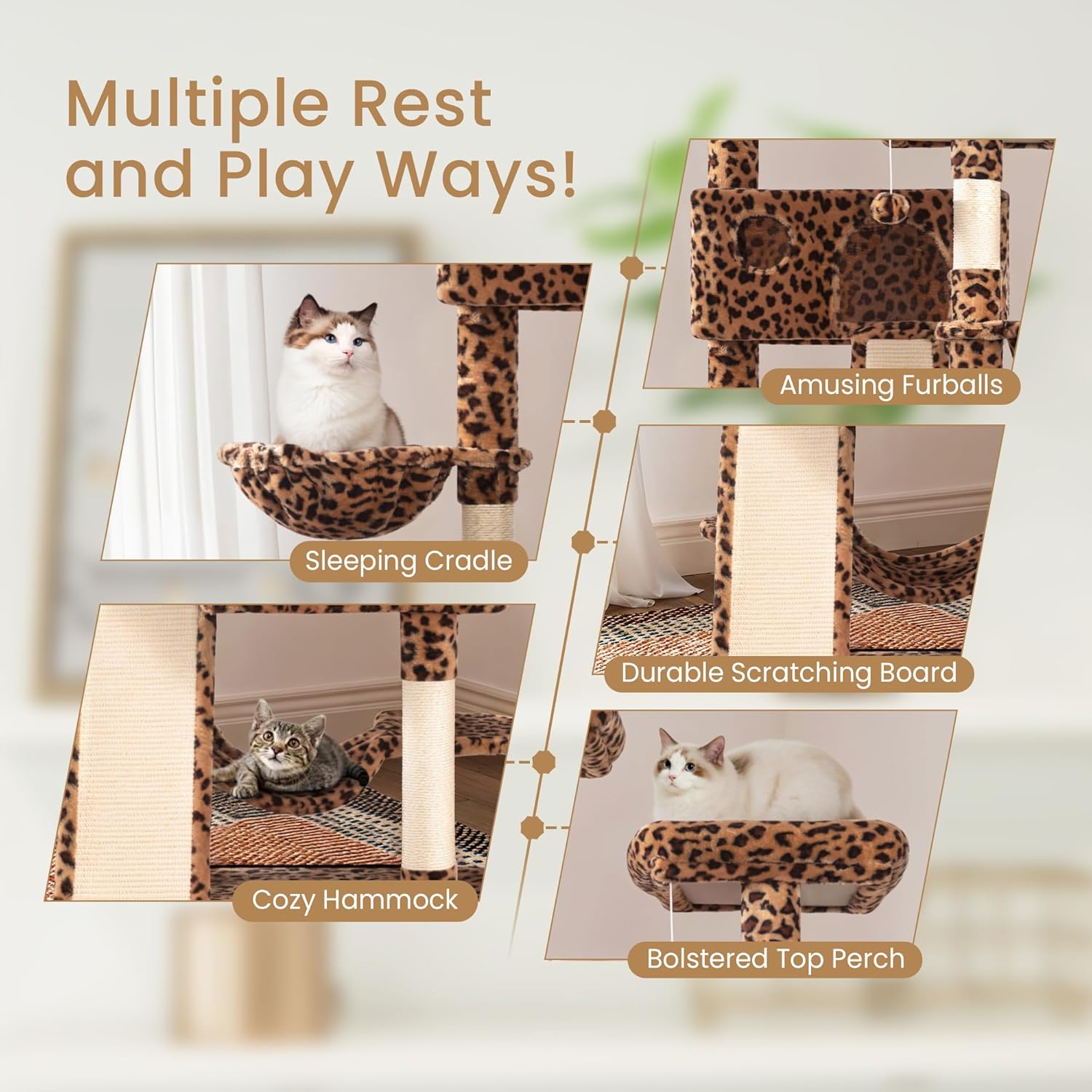 Larger Cat Tree Tower Condo for Indoor Kitties