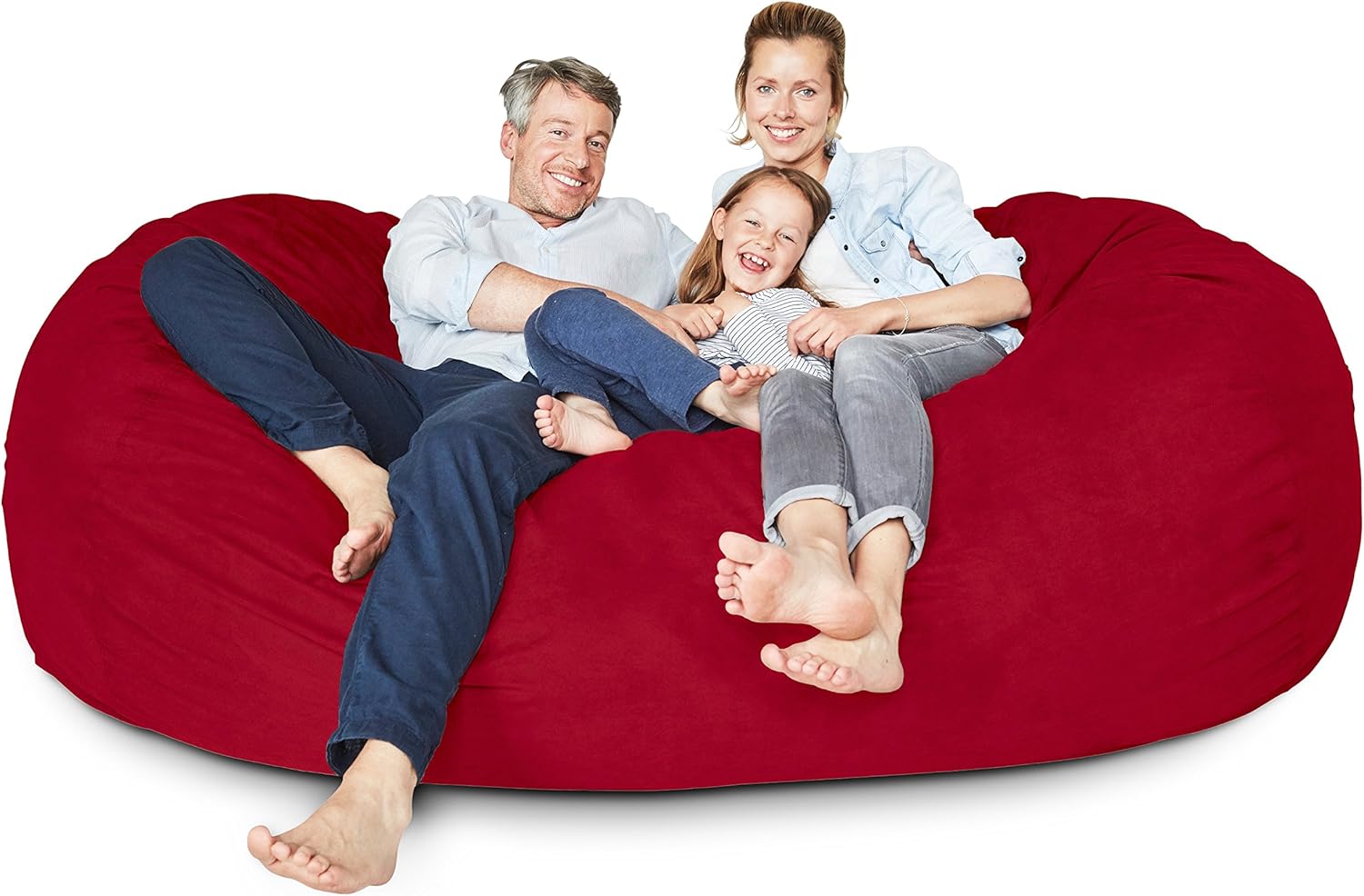 Luxurious Giant 7ft Bean Bag Chair with Microsuede Cover - Ultra Soft, Foam Filling, Washable XXL Bean Bag Sofa for Kids, Teenagers, Adults - Sack Chair for Dorm, Family Room - Brown