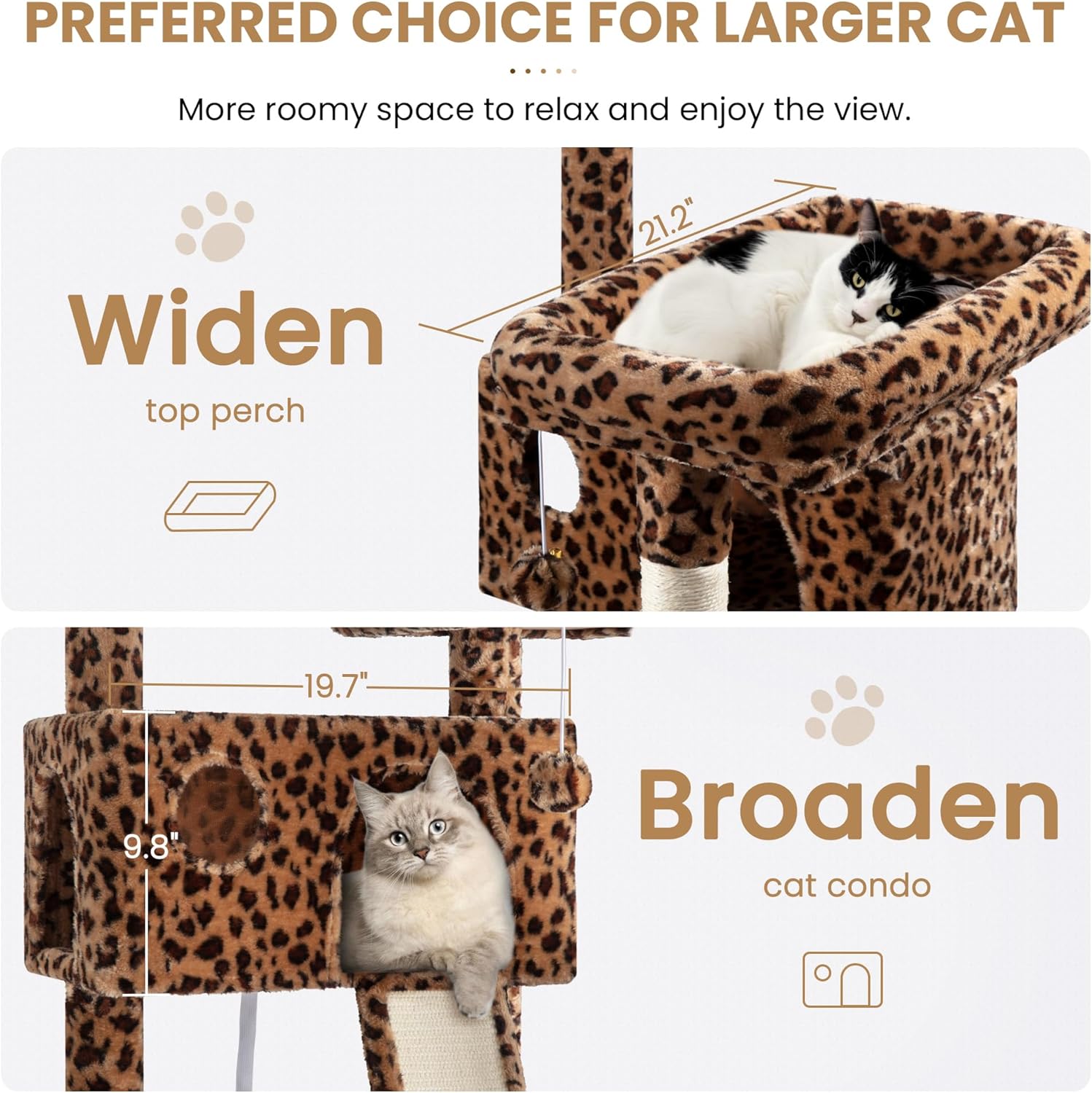 Larger Cat Tree Tower Condo for Indoor Kitties