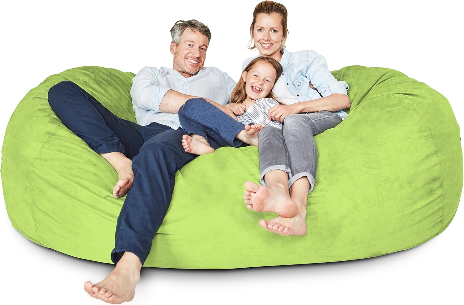 Luxurious Giant 7ft Bean Bag Chair with Microsuede Cover - Ultra Soft, Foam Filling, Washable XXL Bean Bag Sofa for Kids, Teenagers, Adults - Sack Chair for Dorm, Family Room - Brown