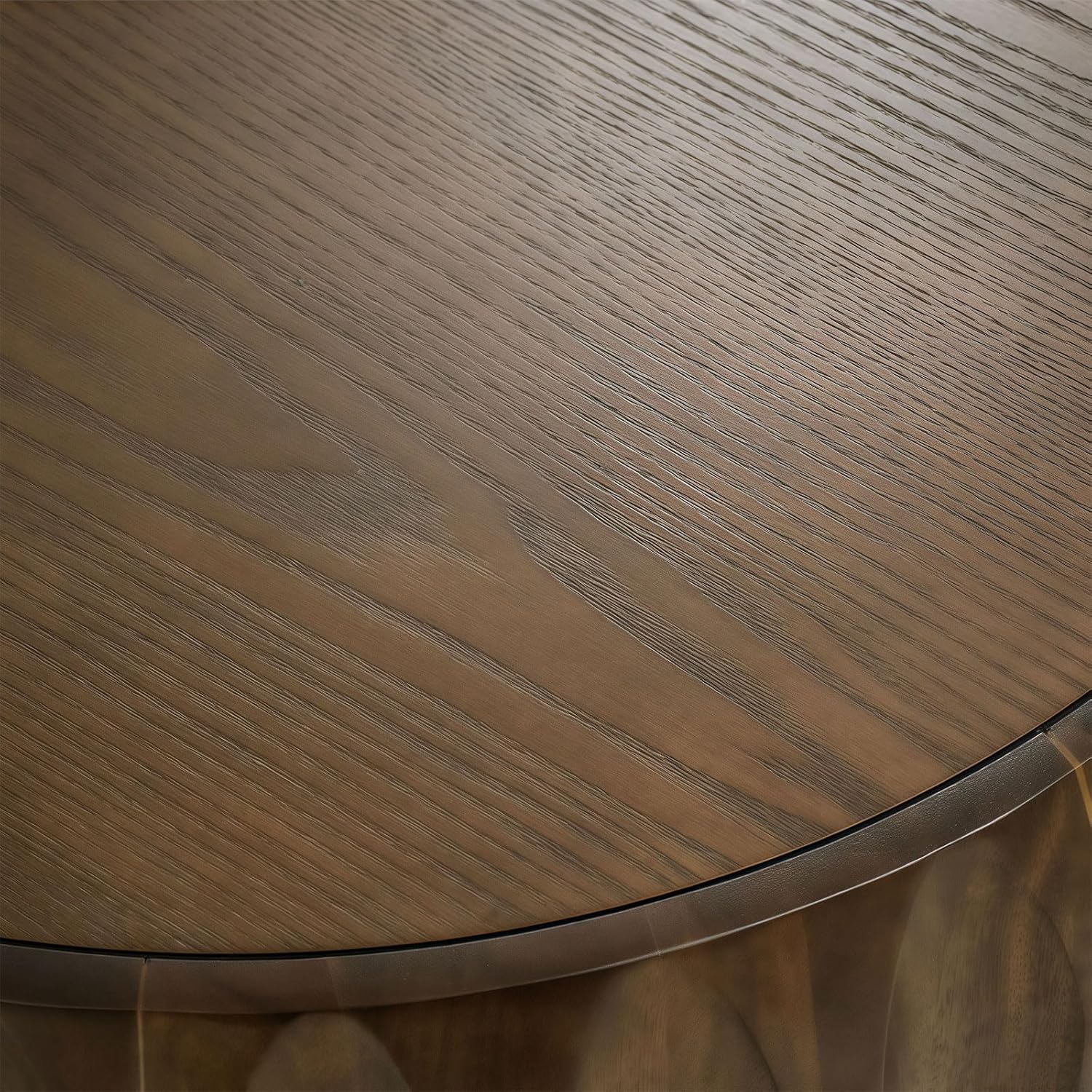 Nesting Coffee Table Set of 2, Round & Crescent Moon Wooden Coffee Tables, Modern Luxury Accent End Tea Table for Living Room Apartment (Black-Round)
